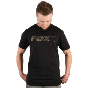 Fox Black & Camo Chest Print Fishing T-Shirt