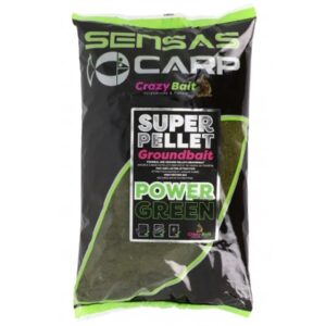 Sensas Crazy Bait Super Pellet Groundbait Power Green 1kg